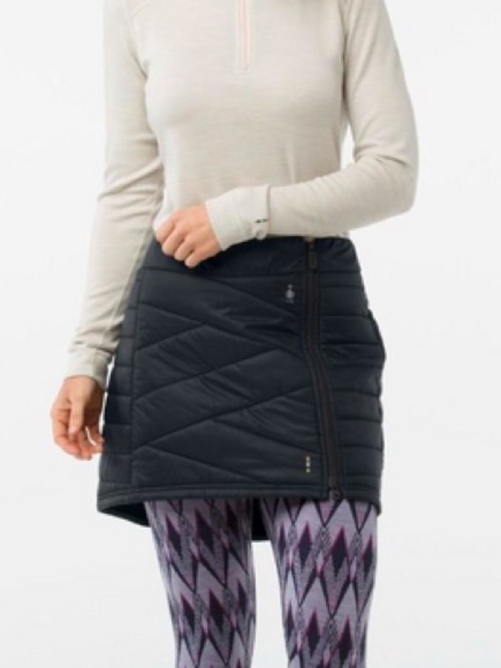 Smartwool Sz XS Smartloft Zip Quilted Merino Wool Mini Outdoor Skirt